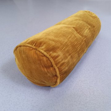 Kissenrolle 20x50 Samt, goldbraun, Randrolle, Federinlett, Sofarolle, Bettrolle, Nackenrolle