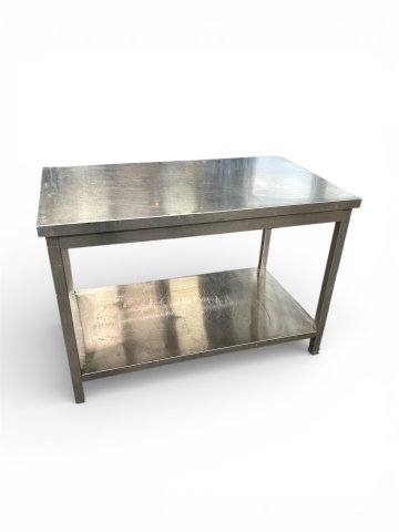 Edelstahltisch/Arbeitstisch 120x70x  75cm, mit Zwischenboden, Hotel Küche