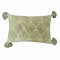 Kissen 40x60, pistazie, Leinenartige Baumwolle, grob gewebt, Rauten getuftet, Quasten an den Ecken