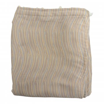 Vorhang H230xB200, creme/graublau/beige, Mischgewebe mit wellenartigem Muster, mit Gardinenband