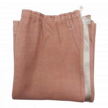 Vorhang H225xB110, rosa, innen silber, Mischgewebe mit horizontaler Streifenstruktur, mit Gardinenband 