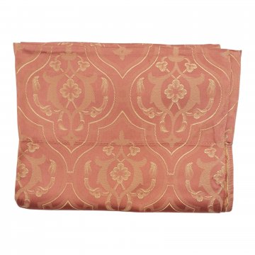 Vorhang H225xB138, altrosa mit goldenen Ornamenten verziert, Satin Jacquard, mit Gardinenband