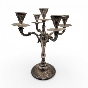 Tisch Kandelaber, Leuchter , 5-armig, versilbert