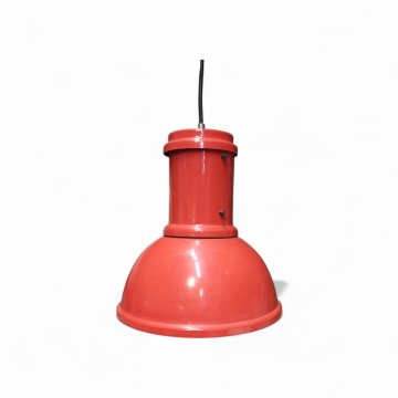 Hängelampe Industrie- Loft, Werkstatt- Leuchte, Metall rot, abgestuft, innen weiß, 1flg. E27