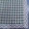 Deckchen 60x42 grün+beiges Harlekinmuster, beige Strickspitze