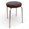 Hocker, Stahlrohrgestell, Sitz Kunstleder braun rund