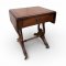 Beistelltisch englisch Mahagoni, Schubfach, Tatzenfüsse mit Rollen, Lederoberfläche 37x46cm (auklapppar 37x72cm), H:54cm