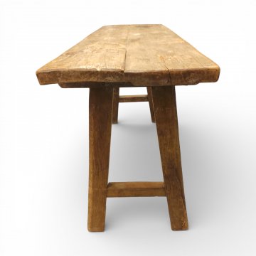 Tisch, Teak dkl.braun, rustikal, Stegverbindungen, L170xB45xH80