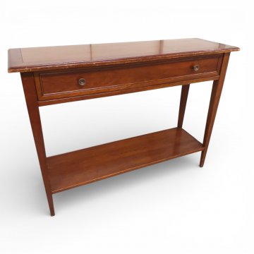 Konsoltisch GRANGE, Wildkirsche, Schub, Zwischenboden, Beine konisch, B108xT34xH80