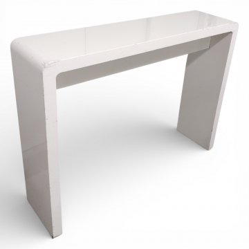 Konsoltisch,weiß glänzend, Ecken stark gerundet, L120xT30xH90