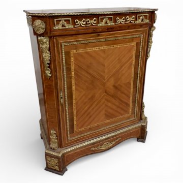 Schrank, Rosenholz, reiche Intarsien und Messingbeschläge, 1-türig, Schub, B87xH100