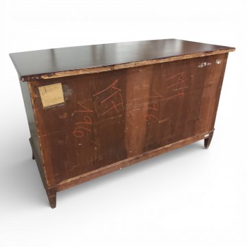 Kommode, Nußbaum rotbraun, 3+3 Schübe, Front gerundet, B120xT60xH72