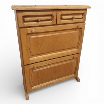 Schuhkommode, Eiche rustikal h´braun, 2 Klappfächer, 2 Schübe, B78xT27xH100