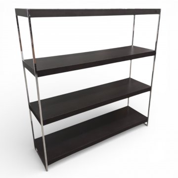 Regal, Wenge, Chromgestell, 4 Böden Breite: 140cm, Höhe: 148cm, Tiefe: 40cm PORADA MORGAN