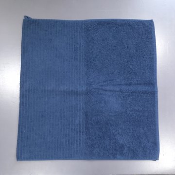 Saunatuch 140x70 dunkelblau, Blockstreifenmuster, 1/3 glattes Frottee