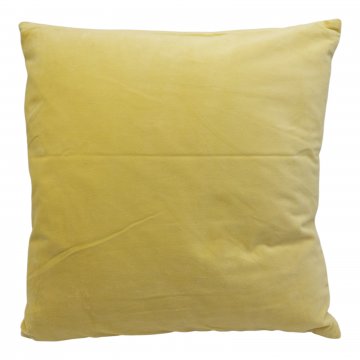 Kissen 40x40, zitronengelb, Samt / Velour 
