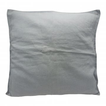 Kissen 50x50, hellblau, Leinen, rundum abgesteppter Saum