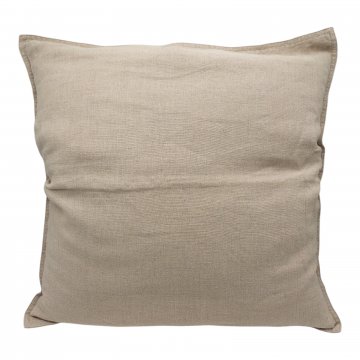 Kissen 50x50, natur, Leinen, rundum abgesteppter Saum