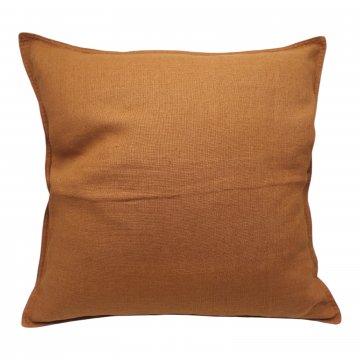 Kissen 50x50, kupfer, Leinen, rundum abgesteppter Saum