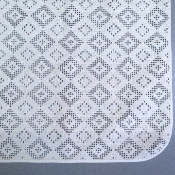 Wandbehang 55x85 creme, Rhombenmuster, gehäkelt, Schlaufenaufhängung