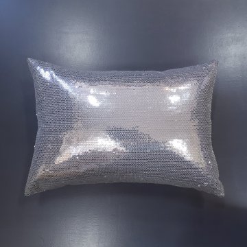 Kissen 40x60 silberfarbene Pailletten