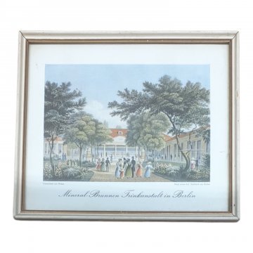 Stich, JHW., farbig, Alt-Berlin, unter Glas, Rahmen beige/gold, 20x17cm