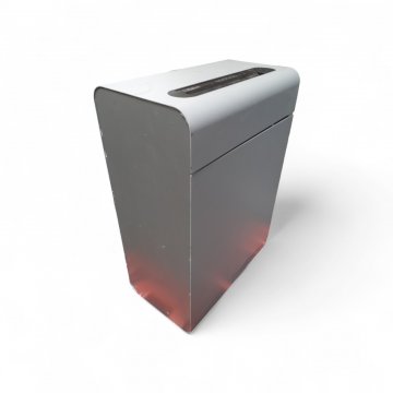 Aktenvernichter/schredder IDEAL 1, Metall grau, zur Zeit silber beklebt, original Seitenteile grün, funktionstüchtig