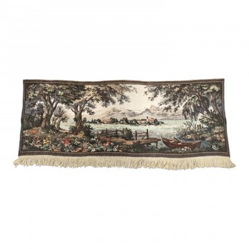 Wandbehang, 60cm x 160cm, Seeufer, Bäume, Boote