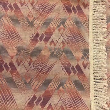 Sofadecke 230x130 erdfarben, braun, kupfer, an zwei Seiten Fransen