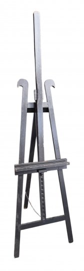 Malerstaffelei, schwarz Lack, kleine schräge Form, 60cm, h 170cm, Staffelei