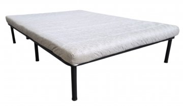 Camping, Gästebett, LINDA, klappbar mit Polsterauflage, schwarzes Metallgestell, 6 Füße, 140x200cm, Bett