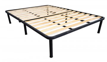 Camping, Gästebett, LINDA, klappbar mit Polsterauflage, schwarzes Metallgestell, 6 Füße, 140x200cm, Bett