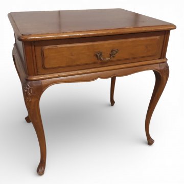 Nachttisch, Nußbaum, Schub, hochbeinig geschwungen