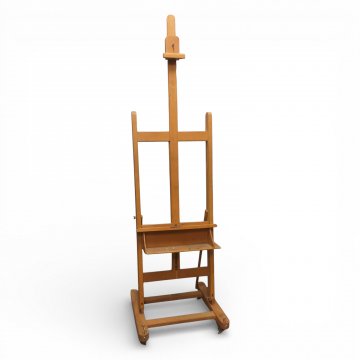 Staffelei, Buche, 4-füßig auf Rollen, klapp-/verstellbar