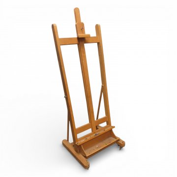 Staffelei, Buche, 4-füßig auf Rollen, klapp-/verstellbar