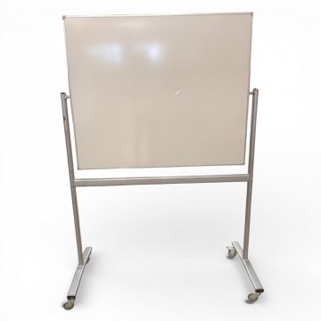 Schultafel, Rollgestell Alu silber, Tafelfläche 120x100(magnetisch, grün/weiß),Ablage für Stifte,Kreide,Schwamm,  