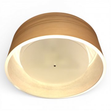 Hängelampe FUNK 60/20P, Schirm Satin Nussbaum, Drahtseilaufhängung, Baldachin, 3x E27 max.60W