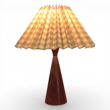 Tischlampe, Mahagoni, kegelförmig, 1 flg. E27 max. 60W, H30, Ø u. 9, Ø o. 5