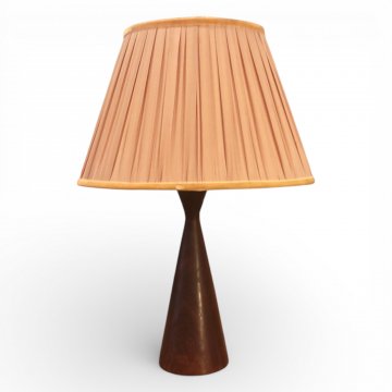 Tischlampe, Mahagoni, kegelförmig, 1 flg. E27 max. 60W, H30, Ø u. 9, Ø o. 5