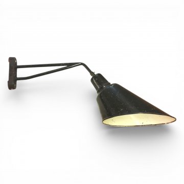 Wandarm HAMBURG, W, Metall schwarz innen weiß ø25, Aluwandarm rechtwinklig L45, Wandrosette