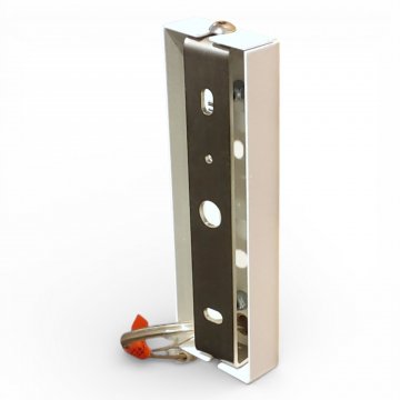 Wandlampe FUNK 16/26T, Röhrenschirm Satin Nussbaum, Aufhängung weiß, 1x E27 max.60W