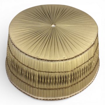 Lampenschirm Seidenfalte m. 4fach Goldborte, mittig gerafft, ø51, h 24cm