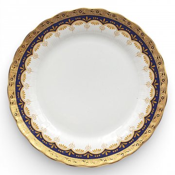 Dessertteller WINTERLING, Porzellan, Goldrand, verziert mit blauervScherpe