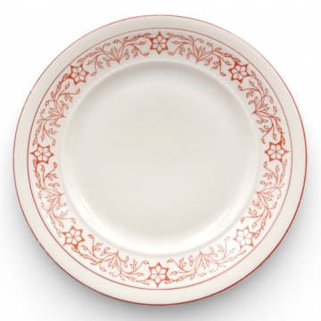 Kuchenteller, Bavaria, weiss, Porzellan, rote Ranken, 20cmØ