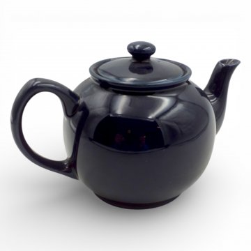 Teekanne, Keramik, blau glänzend, H15