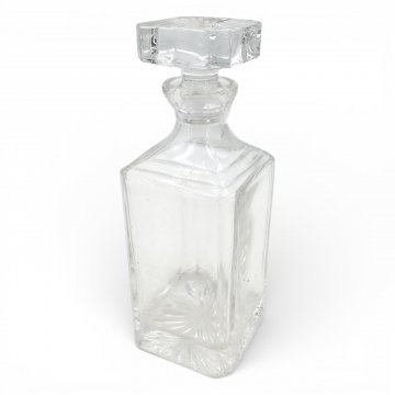 Karaffe, Kristall, quadratisch, Stöpsel, H. 25cm