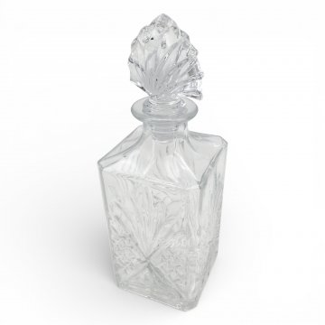 Karaffe, Kristall, quadratisch, Stöpsel, H. 25cm