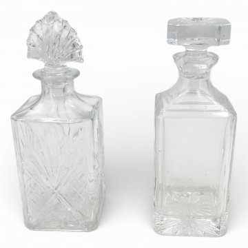 Karaffe, Kristall, quadratisch, Stöpsel, H. 25cm