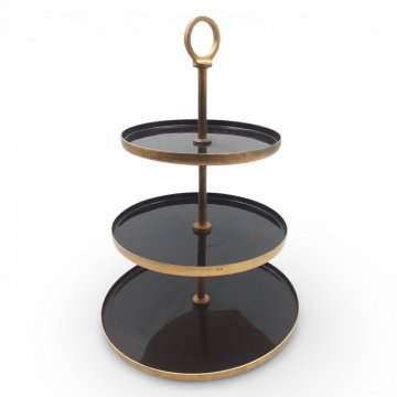 P- Etagere, 3Teller, Metall/Metall beige/schwarz