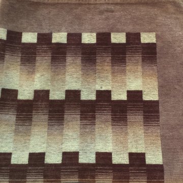 Diwandecke 135x275 Samt, dunkelbraun/beige, Karomuster 